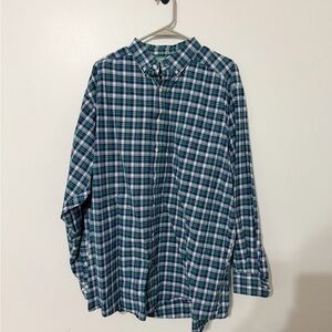 Ariat Men's Green and White Checkered Button Down Shirt
